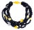 Angela Caputi Black and Yellow Multi-Strand Resin Choker Necklace For Sale
