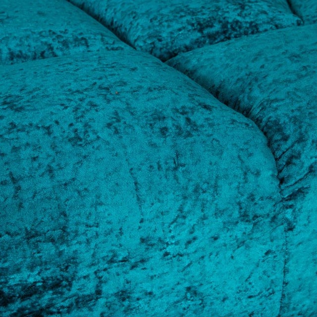 Blue Fabric Corner Cloud 7 Sofa in Blue Turquoise from Bretz For Sale - Image 8 of 14