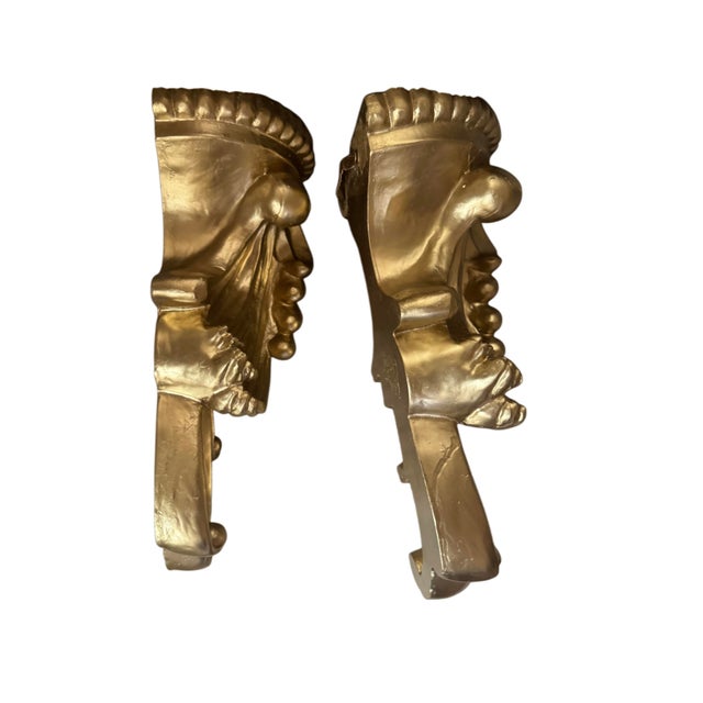 Pair of Ornate Gilt Acanthus Leaf Wall Sconces / Candle Shelves For Sale - Image 4 of 12