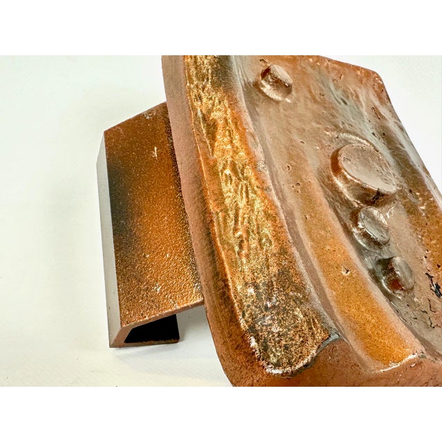 Brutalist Copper Plated Push and Pull Alpana Door Handle, 1970s For Sale - Image 11 of 12