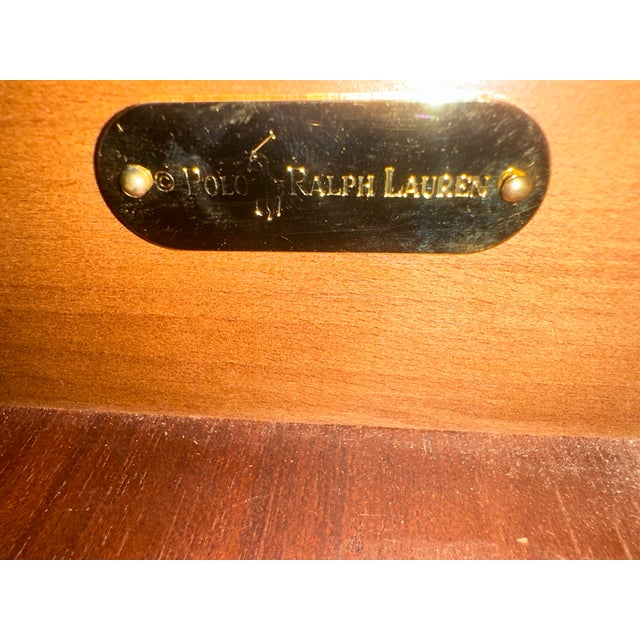 Late 20th Century Polo Ralph Lauren Mahogany Armoire With Brass Campaign Hardware For Sale - Image 9 of 9