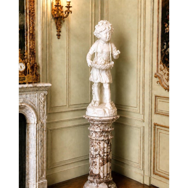 19c Royal Worcester Victorian Off White Parian Flower Girl For Sale - Image 10 of 13