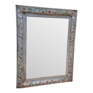 Mid-Century Hand Painted Tin Mirror For Sale