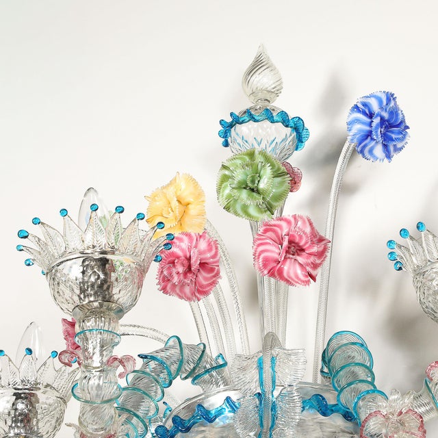 1950s Mid-Century Hand-Blown Murano 3-Arm Classical Wall Sconces - a Pair For Sale - Image 16 of 18