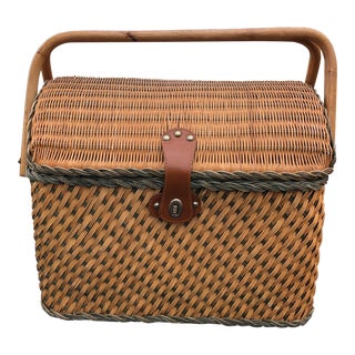 Vintage Large French Picnic Basket For Sale