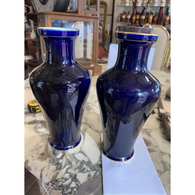 Porcelain Vases from Sévres, Set of 2 For Sale - Image 3 of 7