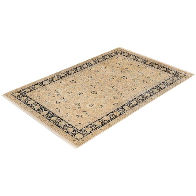 Ivory Mogul, One-of-a-Kind Hand-Knotted Area Rug - Ivory, 6' 3" x 9' 1" For Sale - Image 8 of 8