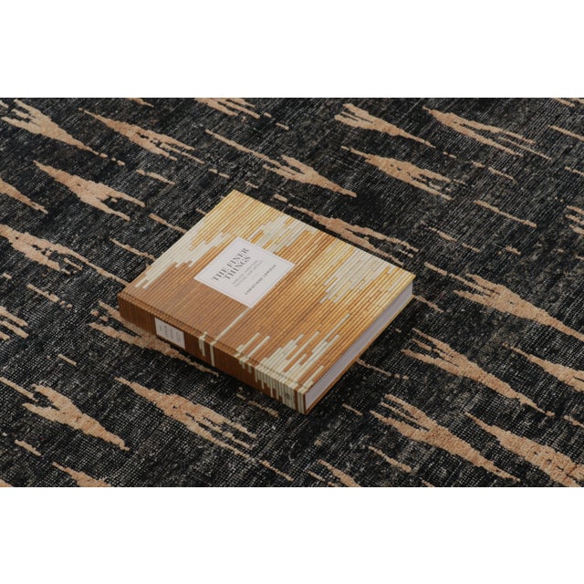 Contemporary Block Print Blue & Brown Natural Silk Rug by Rug & Kilim, India For Sale - Image 10 of 10