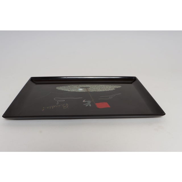 1960s Mid-Century Black Resin Inlaid Shell and Metal Golf Motif "Birdie" Tray by Couroc For Sale - Image 5 of 16