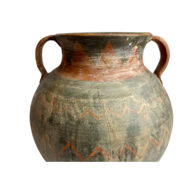 Asian Antique Vintage Hand Painted Pottery For Sale - Image 3 of 7