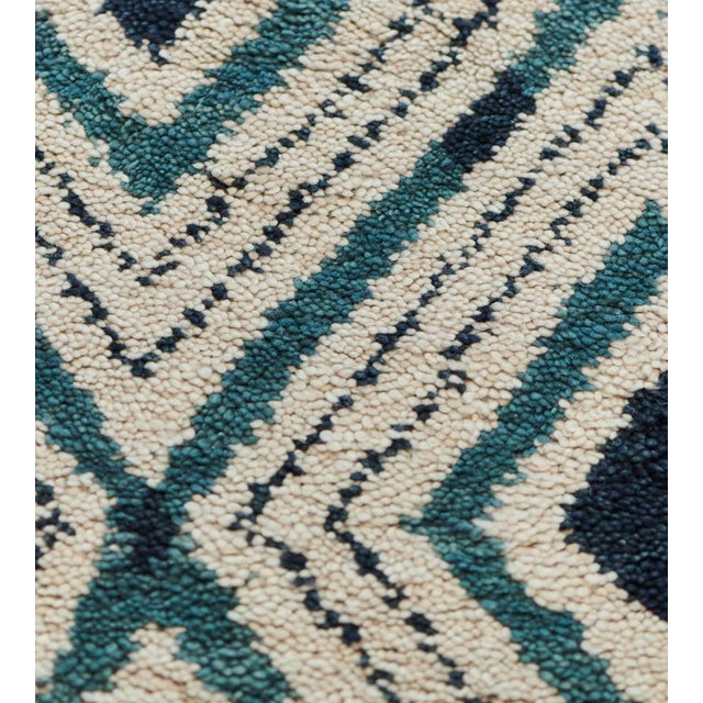2020s Handwoven Modern Wool Diamond Pattern Rug For Sale - Image 5 of 8