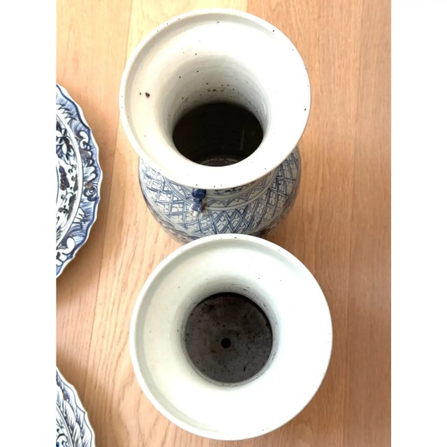 Blue Late 19th Century Pair of Mid-Qing Dynasty Chinese Double Happiness Vases For Sale - Image 8 of 9