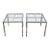 Hollywood Regency Chrome & Glass Square End Tables Brass Details a Pair Style of Maison Jansen For Sale