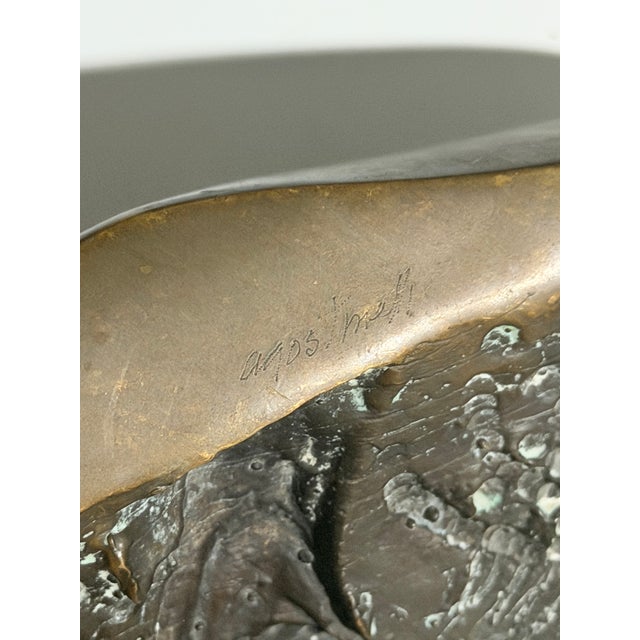 Brazilian Modernist Fossilized Bronze Fish Sculpture on Steel Base by Mário Agostinelli, 1980s For Sale - Image 14 of 14