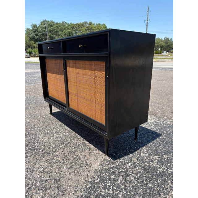 Mid Century Cane Front Sideboard, in the Style of Paul McCobb For Sale - Image 9 of 9