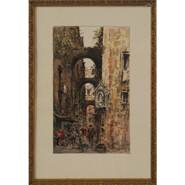 1960s Mid-Century Paris Street Scene Painting by Julius Rosenbaum For Sale