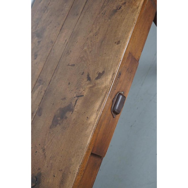 19th Century Rustic Farmhouse French Elm Dining Table For Sale - Image 12 of 18