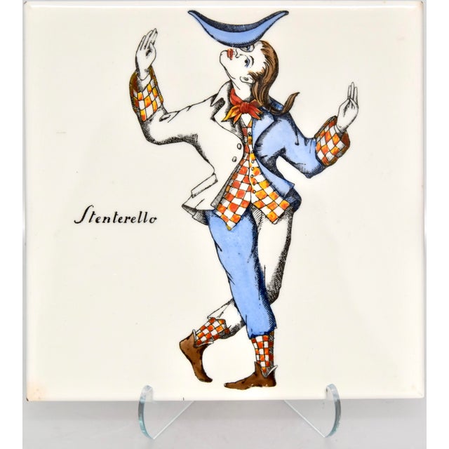 Mid-Century Modern Mid-Century Piero Fornasetti Style Hand Painted Ceramic Plaques- a Pair For Sale - Image 3 of 4