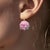 Pink Pink Agate Peony Flower Earring II 14k Gold Hook, A Pair For Sale - Image 8 of 8