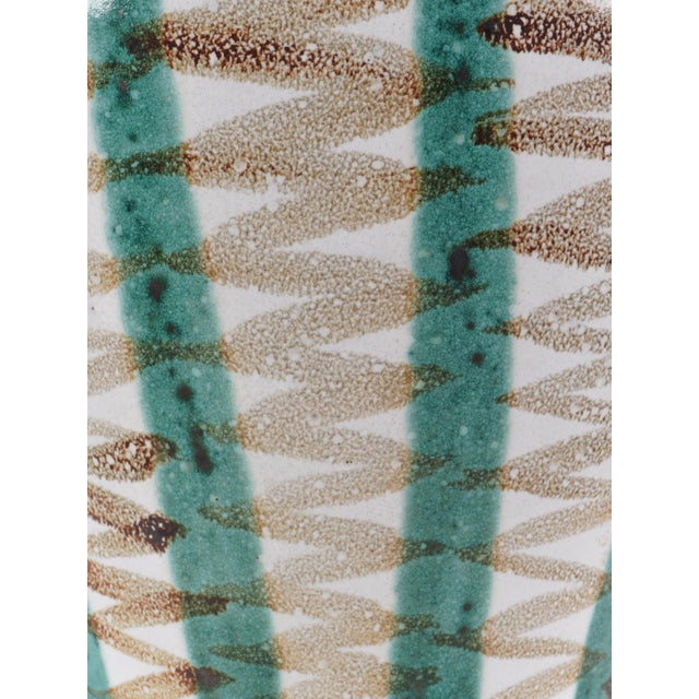 Forest Green Large Mid-Century Ceramic Vase with Handles by Robert Picault, France, 1950 For Sale - Image 8 of 10