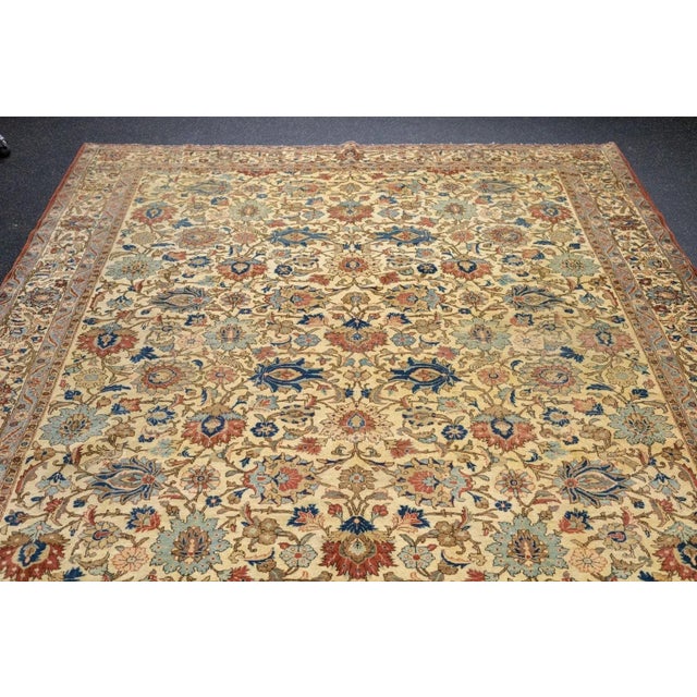 Extremely Fine Antique Persian Tehran Wool Rug 7'10'' X 10'5'' For Sale - Image 10 of 12
