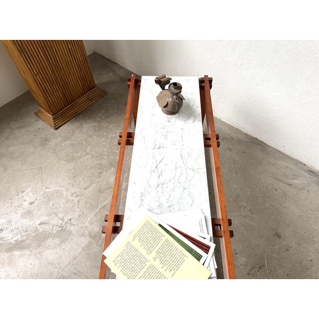 Italian Modernist Étagère in Teak and Carrara Marble, 1950s For Sale - Image 16 of 18