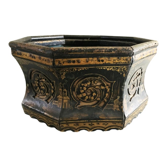 Regency Chinoiserie Papier-Mâché Jardiniere For Sale