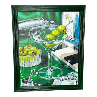 Colorful Martini & Olives Paint-by-Number Still Life For Sale