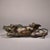 Metal Antique Gilt Bronze Mythical Beast Sculpture – 9.4" Gold Inlaid Guardian Figure For Sale - Image 7 of 9
