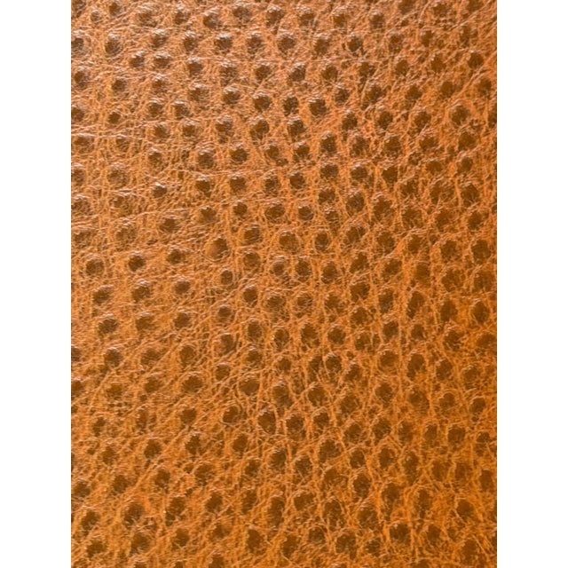 Art Deco Donghia Hard‑Shell Barrel Chair – Leather Seat & Patterned Textile Interior For Sale - Image 3 of 9