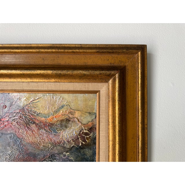 Vintage Abstract Impressionist Acrylic Painting on Masonite Board – Framed For Sale In Miami - Image 6 of 11