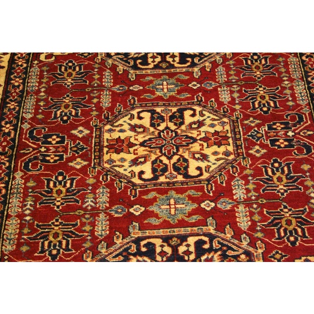 1980s 1980s Vintage Southwestern Super Kazak Clyde Red Wool Rug - 4'3'' X 5'8'' For Sale - Image 5 of 10