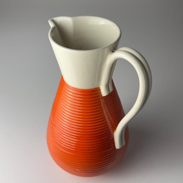 Orange Vintage Water Set from Ceramiche Rometti Umbertide, Italy, 1930s, Set of 6 For Sale - Image 8 of 18