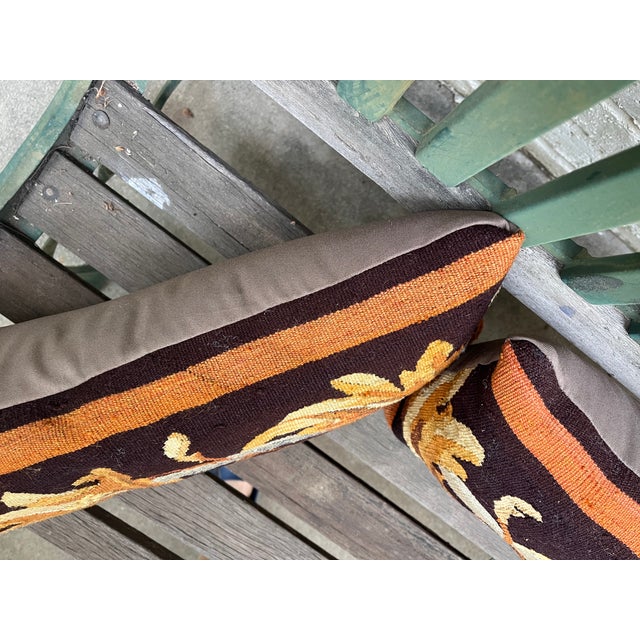 Set of Three Antique Tapestry Pillows For Sale - Image 11 of 11