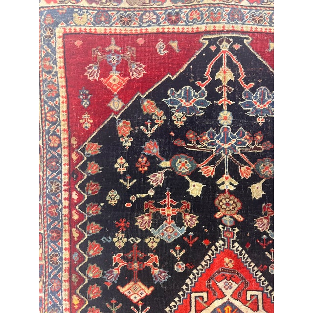 Textile Antique Persian Qashqai Rug 2’7” X 4’6” For Sale - Image 7 of 8