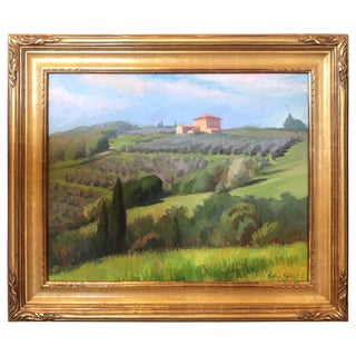 Arthur Egeli Oil Painting on Canvas, Tuscan Landscape, 20th Century For Sale