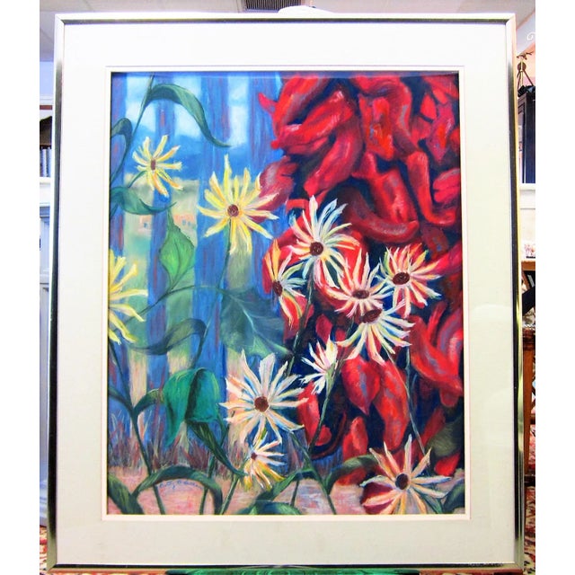 Original Art by Betty B. Latham Titled "Chili Peppers" Beautiful Pastel. 31 x 26 Framed