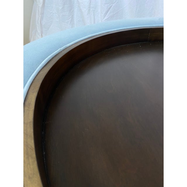 Hollywood Regency Kravet Hollywood Regency Upholstered Coffee Table in Pale Blue Velvet With Lucite Legs For Sale - Image 3 of 7