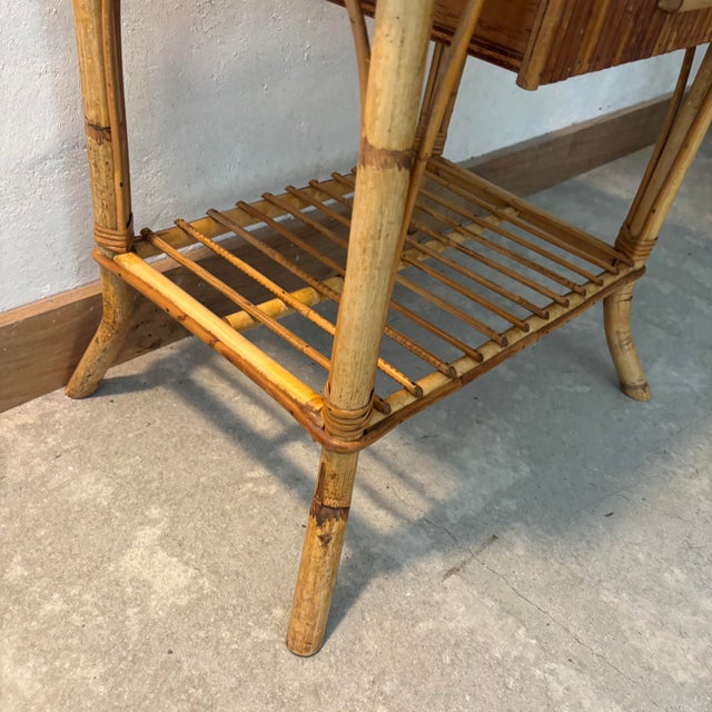 Bedside Table in Rattan For Sale - Image 4 of 6