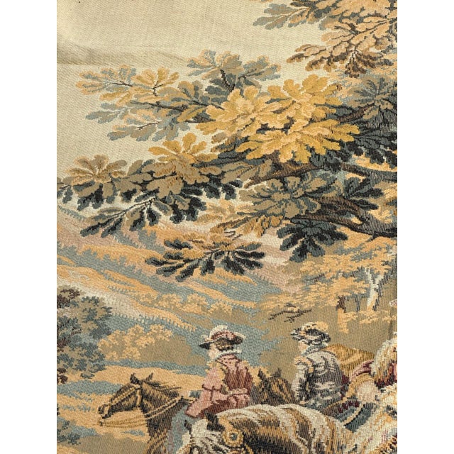 Vintage French Aubusson Style Jacquard Hunting with Hounds Tapestry, 1970s For Sale - Image 10 of 18
