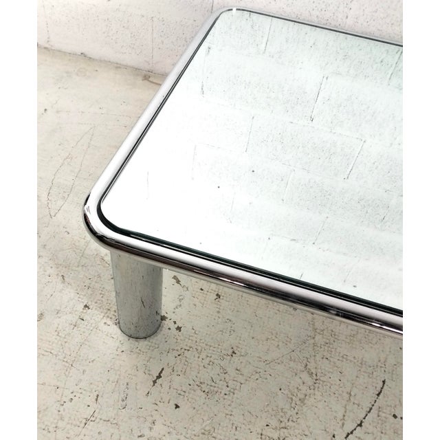 Mirrored and Steel Chromed Sesann Coffee Table by Gianfranco Frattini for Cassina, 1970s For Sale - Image 6 of 12