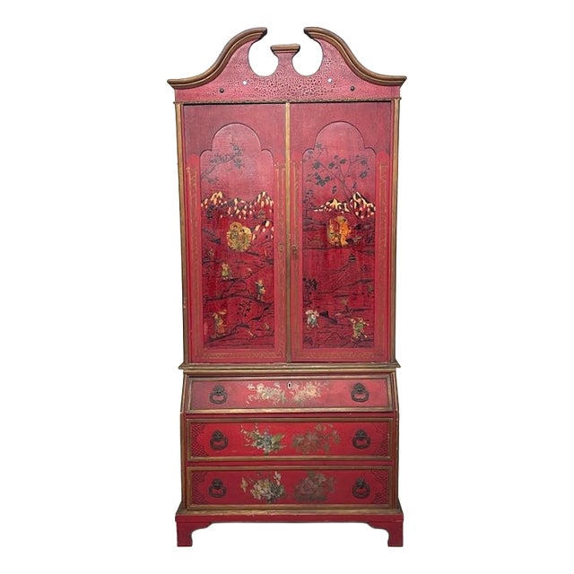 Chinoiserie Trumeau with Chest of Drawers, 1950s For Sale