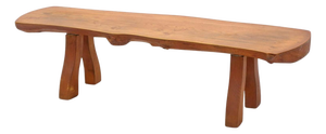 Scandinavian Modern Organic Coffee Table or Bench in Elm attributed to C-A Beijbom, 1965