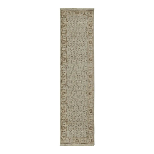 Rug & Kilim’sTribal Style Runner in Blue With Beige-Brown Paisley Patterns For Sale