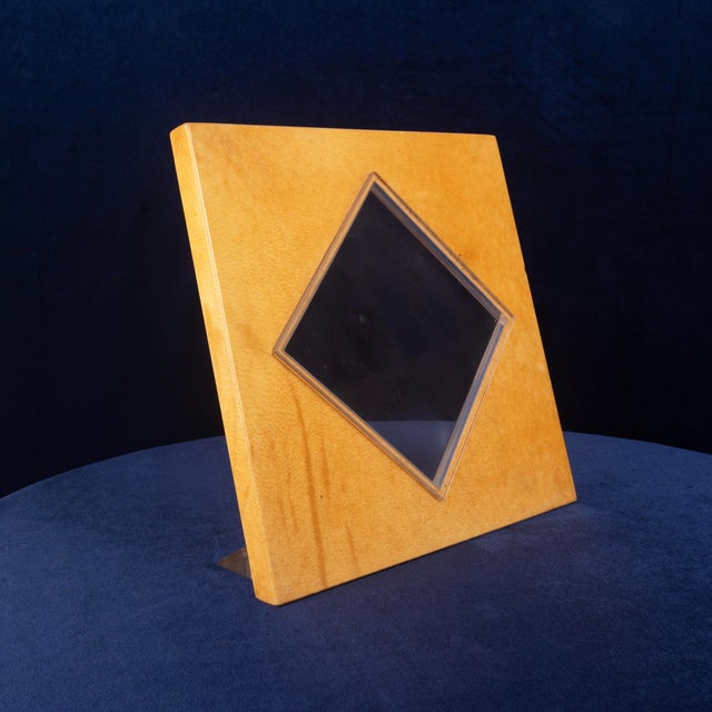 Vintage Natural Parchment and Acrylic Glass Photo Frame by Giorgio Tura for Tura Milano, 1980 For Sale - Image 9 of 17