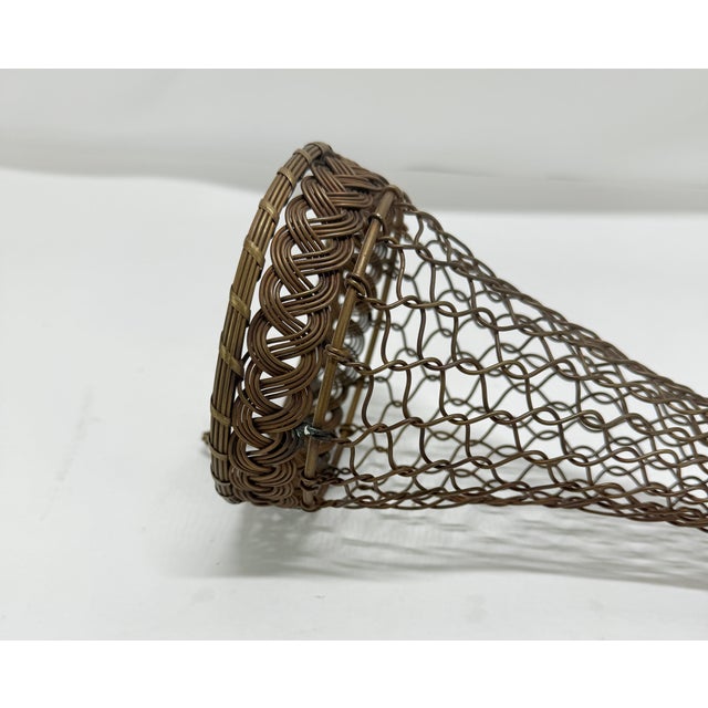 Unusual French Victorian Bronze Wire Wall Cone or Wall Bouquet Holder For Sale In Providence - Image 6 of 8