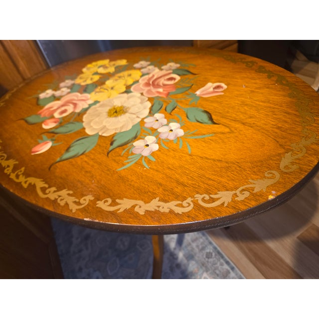 1950s Tilt Top Hand Painted Table For Sale - Image 9 of 12