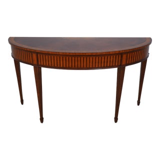 Ethan Allen Inlaid Mahogany Federal Console Table For Sale