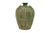 Large Primitive Antique Chinese Emerald Green Elephant Vase. Decorated with elephant heads and rows of circles....
