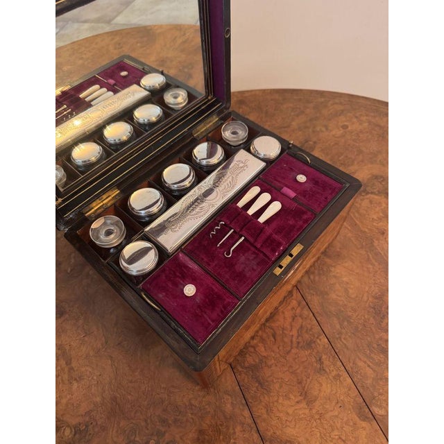 Brown Antique Victorian Tunbridge Ware Vanity Box, 1880, Set of 10 For Sale - Image 8 of 12